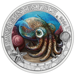 Zwergtintenfisch 3-Euro-Münze Revers