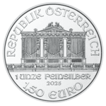 1 Unze Feinsilber Wiener Philharmoniker Wertseite