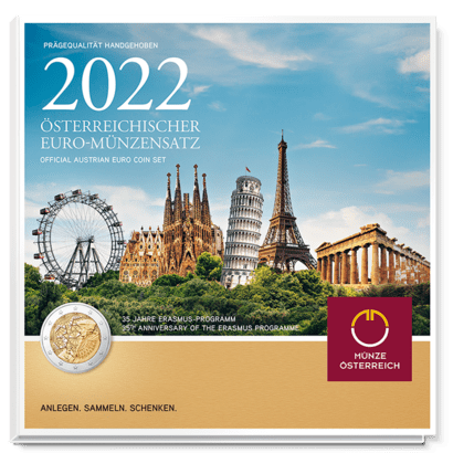 Österreichischer Euro-Münzensatz 2022 Handgehoben
