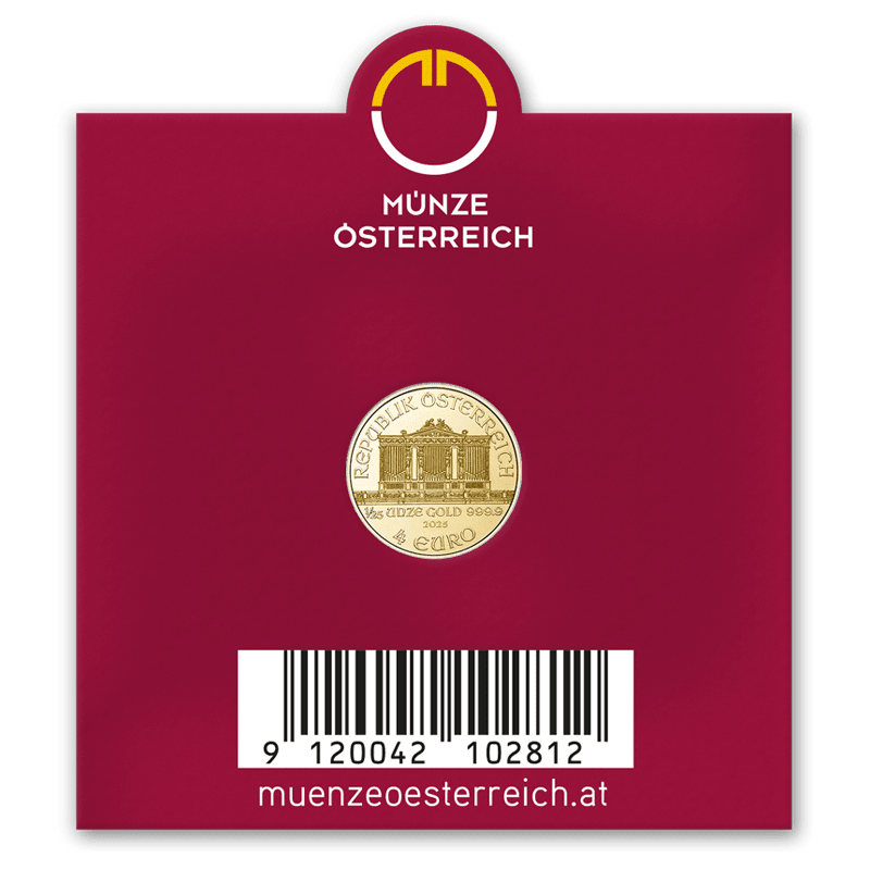 Sichtfenster Wiener Philharmoniker Gold 1/25 Unze RV