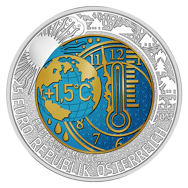 25-Euro-Silber-Niob-Münze Erderwärmung