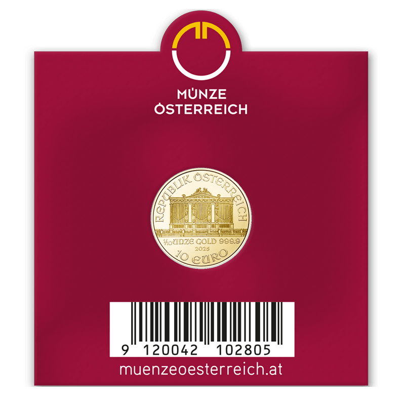 Sichtfenster Wiener Philharmoniker Gold 1/10 Unze RV