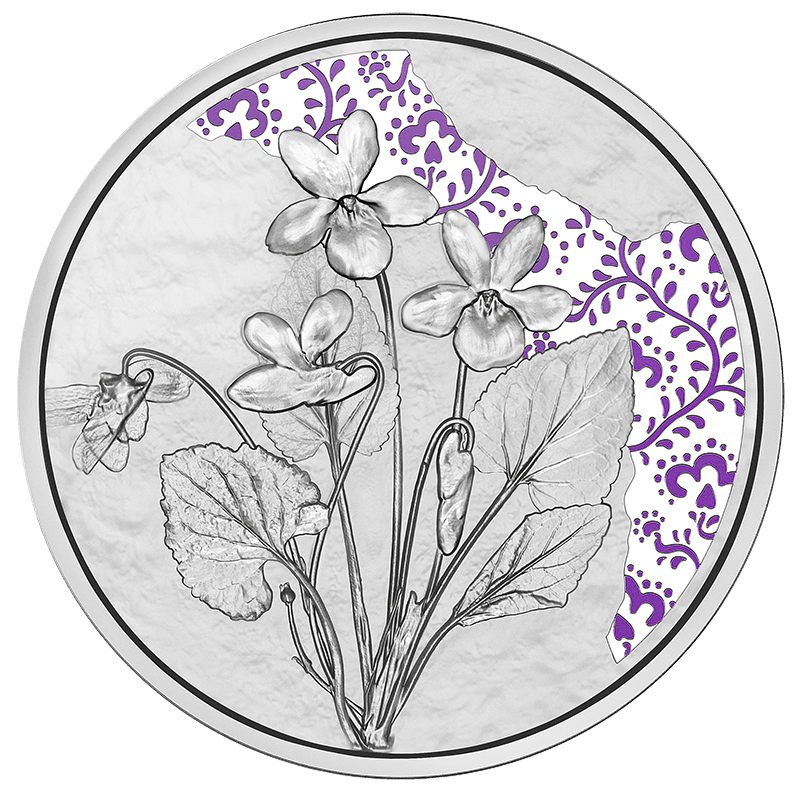 10-Euro-Silbermünze Veilchen PP RS