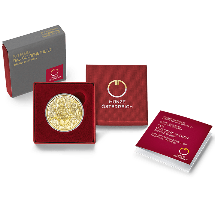 100-Euro-Goldmünze Das goldene Indien im Etui