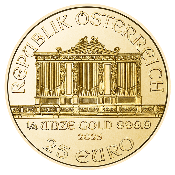 1/4 Unze Gold Wiener Philharmoniker Wertseite