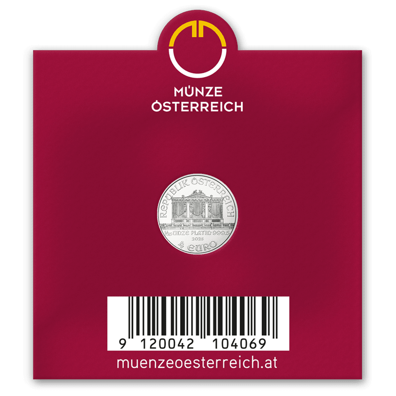 Sichtfenster Wiener Philharmoniker Platin 1/25 Unze RV