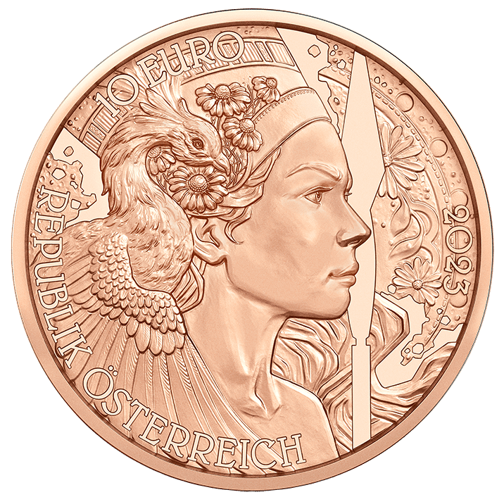 10-Euro-Kupfermünze Kamille Vorderseite