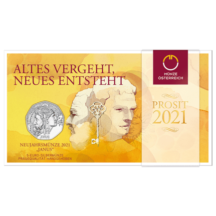 Neujahrsmünze 2021 Janus im Blister