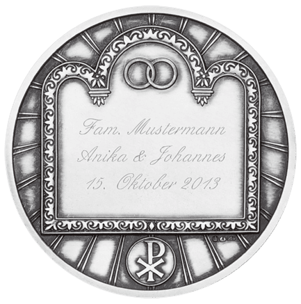 Anlassmedaille Hochzeit Gravur