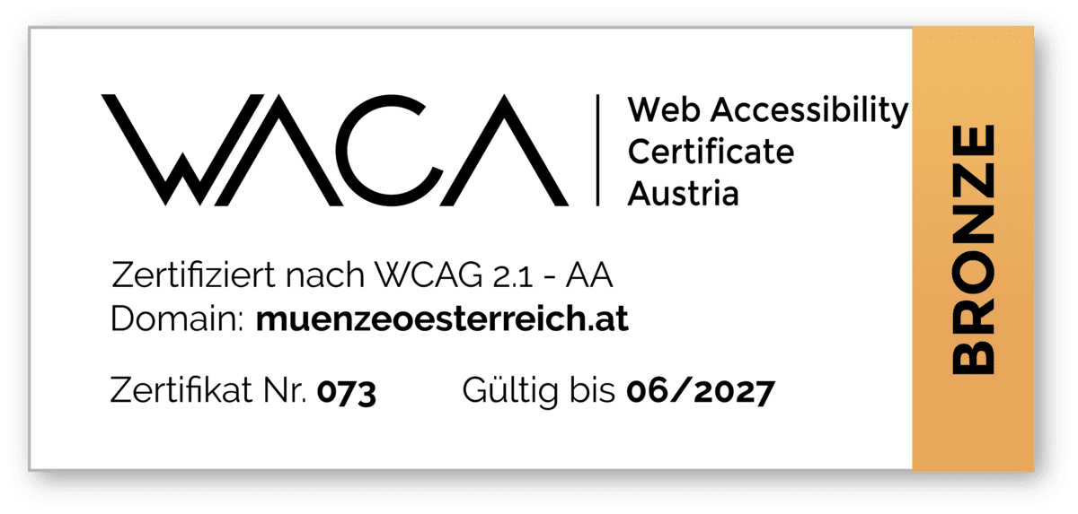 WACA Zertifikat in Bronze
