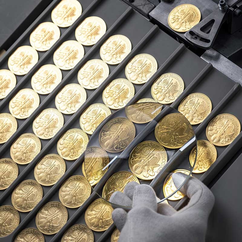 Goldmünzen Tablett Wiener Philharmoniker