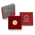Packshot rotes Etui 1/4 Unze Gold Wiener Philharmoniker