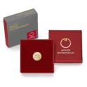 Packshot rotes Etui 1/10 Unze Gold Wiener Philharmoniker