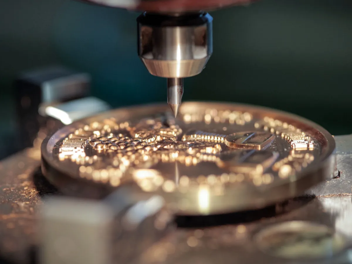 Produktion CNC Fräse Nahaufnahme