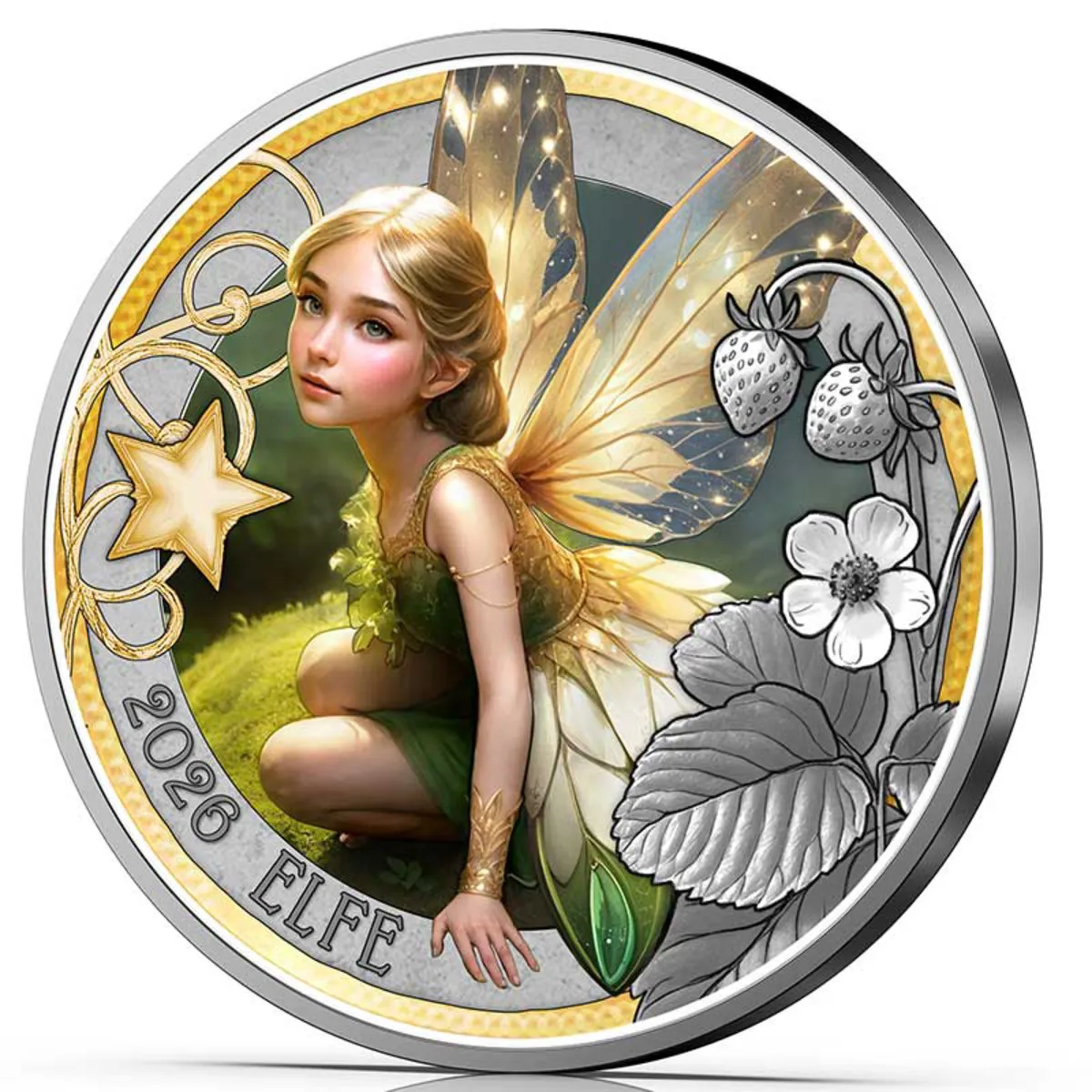 Münz-Entwurf Die Elfe revers 3D