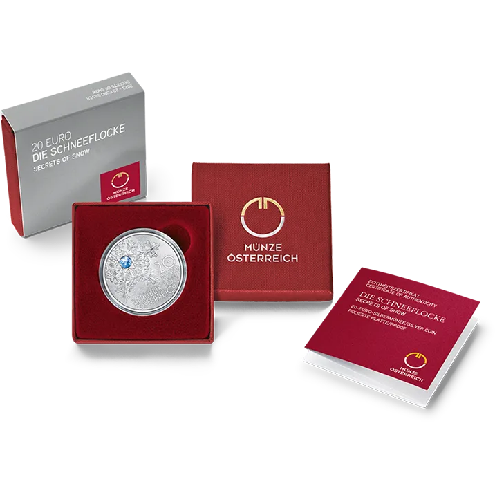 20 Euro Schneeflocke im Etui