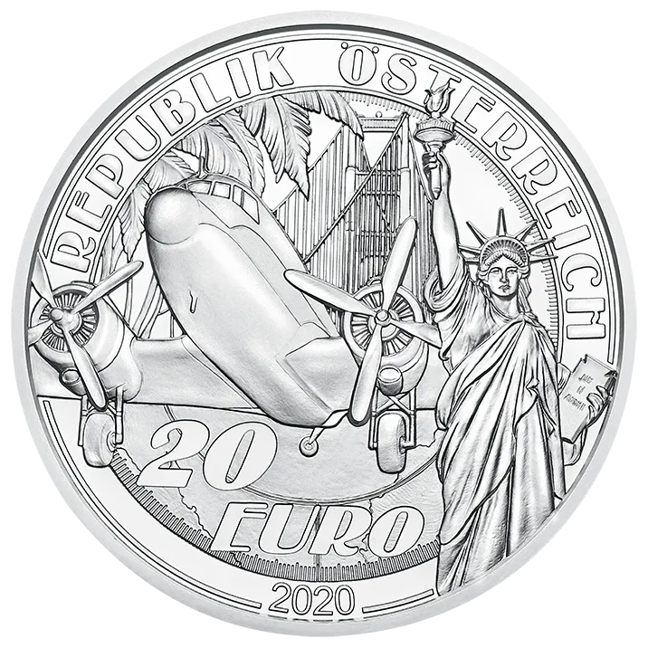 Silbermünze Reise über den Wolken