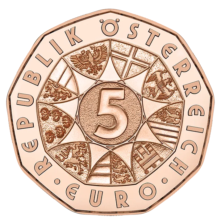 Neujahrsmünze 2024 „365 + 1 Tag Glück“ in Kupfer Wertseite