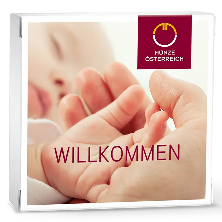 Baby Willkommen Geschenkverpackung Vorderansicht