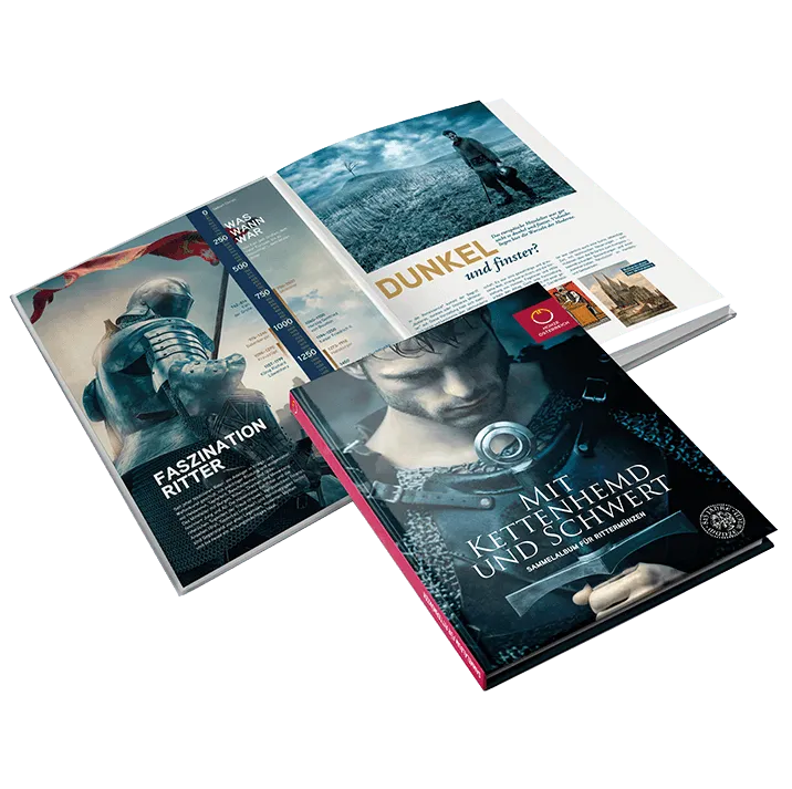 Ritteralbum offen mit Titelseite