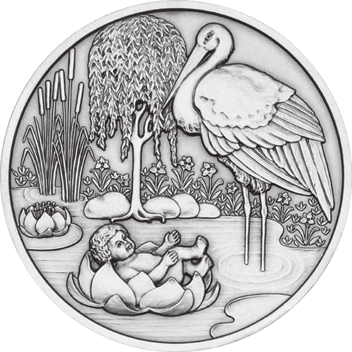 Anlassmedaille Geburt Bildseite