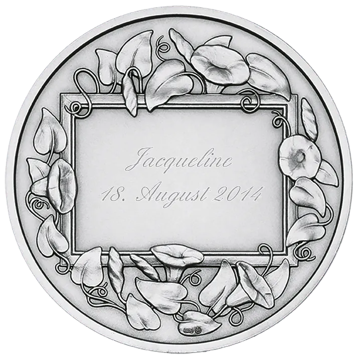 Anlassmedaille Geburt Gravur